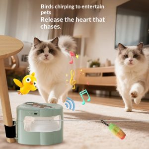 Electric Remote-Controlled Cat Teaser Rod With Ball Smart Interactive Cat - cat toy product photo