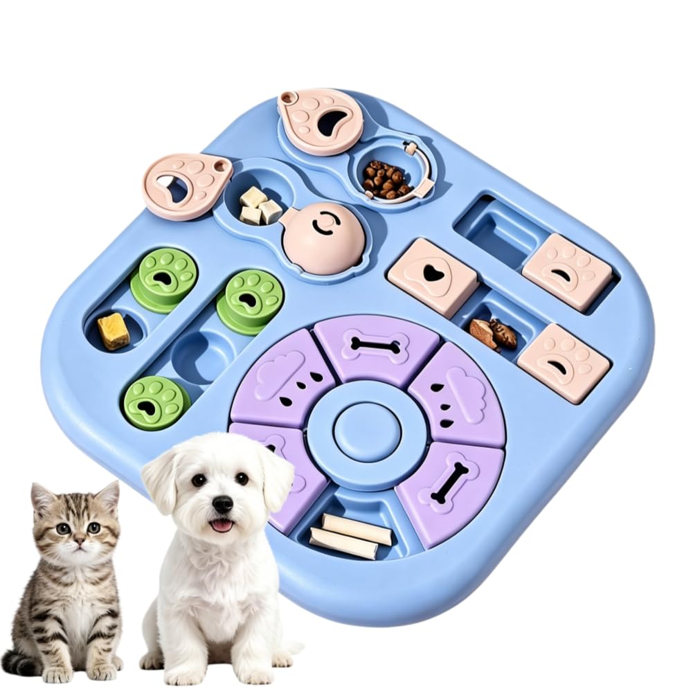 Interactive Cat Puzzle Toy, Maze Slow Feeder, Cat Treat Puzzle, ABS And PP Plastic, Non-slip Rubber Feet, Top-rack Dishwasher Care Interactive Cat Puzzle Toy Maze Slow Feeder Cat Treat Puzzle ABS And PP - cat toy product photo