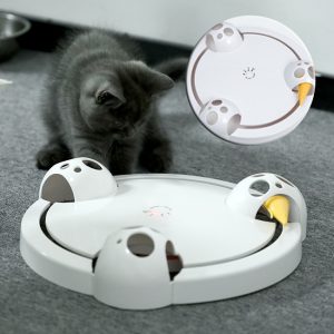 Electric Cat Toy Wheel Crazy White Cat Catching Mouse Automatic Turntable - cat toy product photo