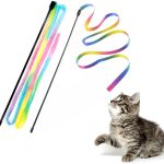 Interactive Cat Rainbow Wand Toys Interactive Cat Teaser Wand String - cat toy product photo