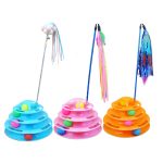 Cat turntable ball toy four-layer cat turntable Can insert funny cat stick - cat toy product photo