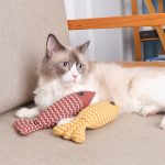 Cat Toy Funny Cat Linen Fish Pillow Self-hey Cat - cat toy product photo