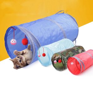 Puzzle Cat Toy Collapsible Cat Tunnel Ringing Paper Cat Passage - cat toy product photo