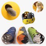 Cat Tunnel Cat Toy Felt Pom Splicing Deformable Kitten Nest Collapsible - cat toy product photo