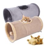 Folding Suede Cat Tunnel Toy Folding Compact For Storage - cat toy product photo