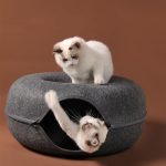 Four Seasons Available Cat Nest Round Woolen Felt Pet Dual-use Cat Nest - cat toy product photo