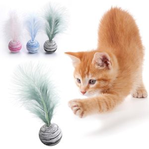 Starry sky ball plus feather cat toy - cat toy product photo