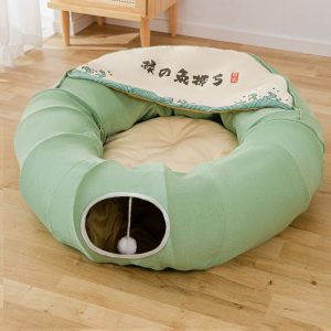 Cat's Nest Tunnel Toy Removable And Washable Folding Bed - cat toy product photo