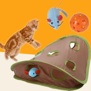 Puzzle Nine-hole Mouse Hole Bell Ball Cat Interactive Toy Cat Hide And Seek - cat toy product photo