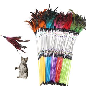 Spring bells color beads cat stick feather cat stick cat supplies cat toys - cat toy product photo