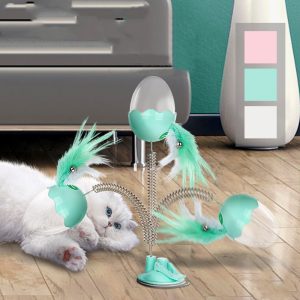 Cat spring feather leaking ball toy - cat toy product photo
