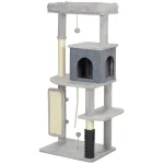 52 Inch Cat Tree with Scratching Posts Cat Bed Condo Grooming Brush Jumping - cat toy product photo