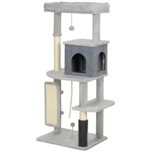 52 Inch Cat Tree with Scratching Posts Cat Bed Condo Grooming Brush Jumping - cat toy product photo