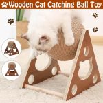 Cat Scratcher Sisal Rope Ball Cat Scratching Post Wood Stand Anti-Scratch - cat toy product photo