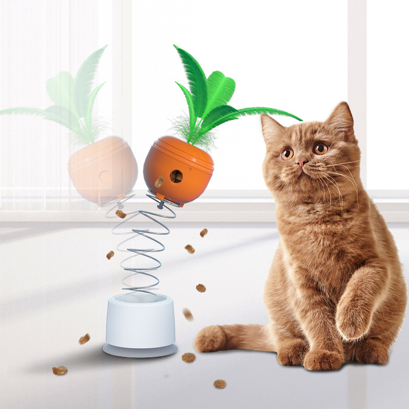 Cat Leaking Food Toy Self-Playing Tumbler Toys Funny Swing Feeder Carrot Kitten Puzzle Interactive Game Exercise Pet Supplies Cat Leaking Food Toy Self-Playing Tumbler Toys Funny Swing Feeder Carrot - cat toy product photo
