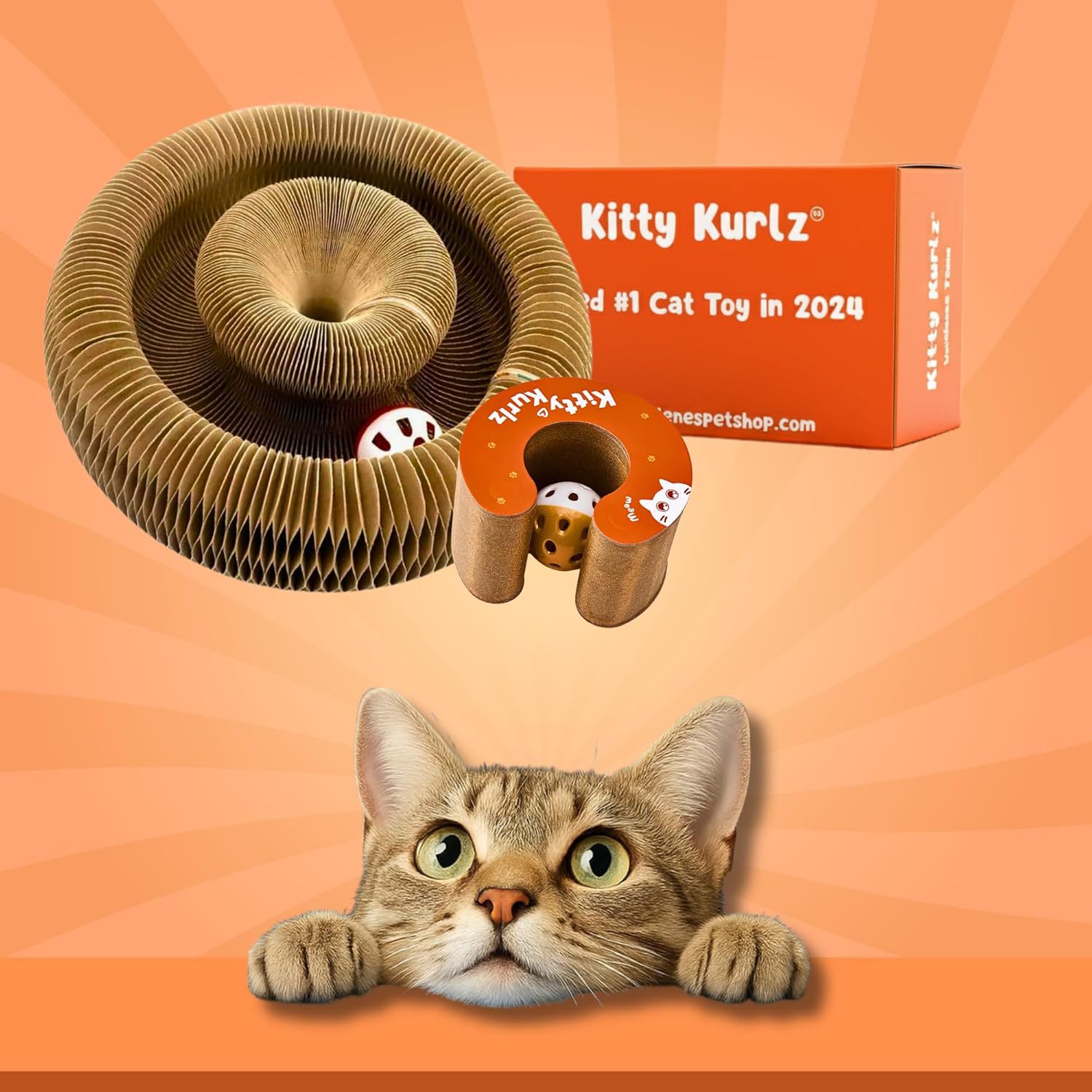 Cat Toy With Bells Accordion-style Scratching Post For Cats Cat Toy With Bells Accordion-style Scratching Post For Cats - cat toy product photo