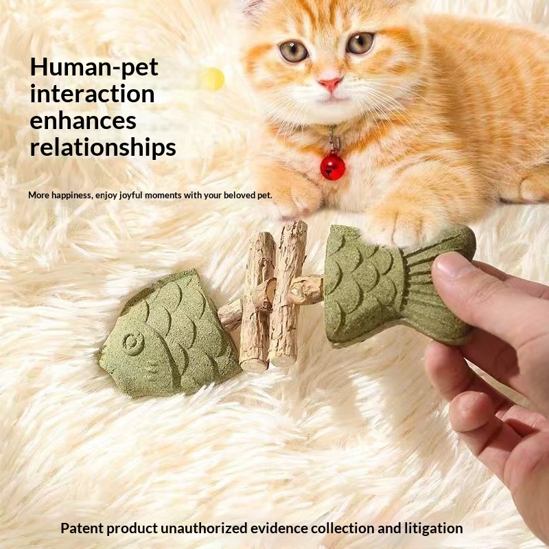 Cat Toy Fish Bone Wood Cat Toy Fish Bone Wood - cat toy product photo