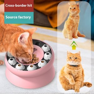 Amazon Rotating Food Leakage Feeding Cat Bowl Puzzle Cat Toy - cat toy product photo