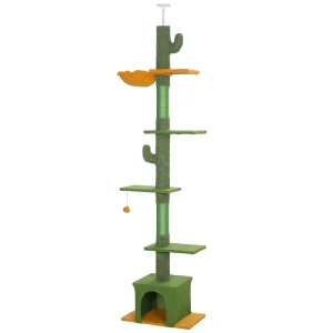 Floor to Ceiling Cat TreeTower with 90.5"-108" Adjustable Height Scratching - cat toy product photo