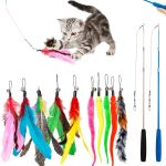 Cat Toy Cat Teaser Feather Handheld Three Sections Fishing Rod Suit - cat toy product photo
