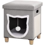 Cat House Cave,Cat Bed Cube With Scratching Pad,Soft Detachable & Washable - cat toy product photo