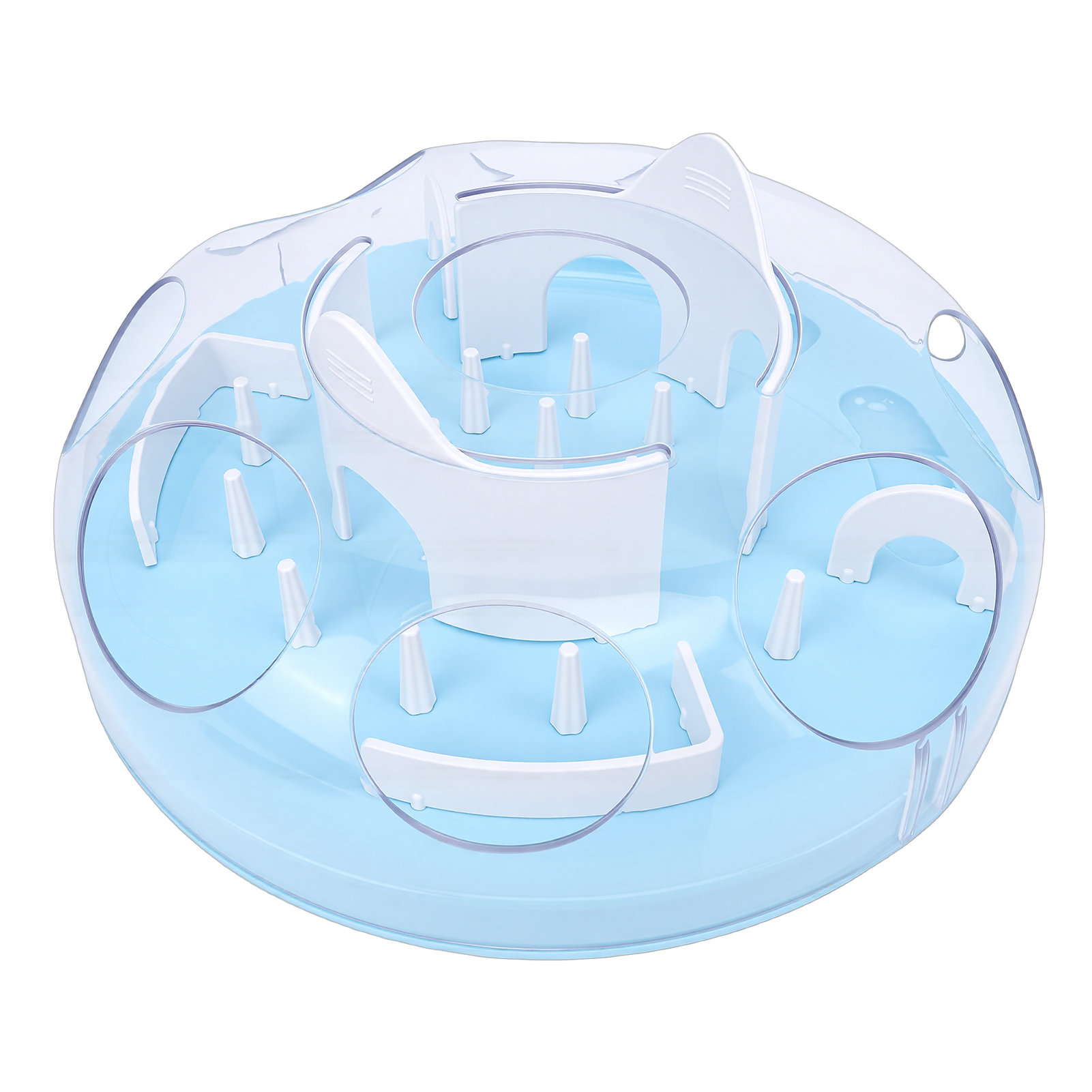 Interactive Cat Puzzle Feeder Funny Cat Puzzle Food Dispenser Enrichment Toy For Pets Play And Exercise Blue Interactive Cat Puzzle Feeder Funny Cat Puzzle Food Dispenser Enrichment - cat toy product photo