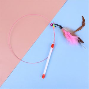 Teasing Cat Stick Toys Feather Bells Wire Toys - cat toy product photo