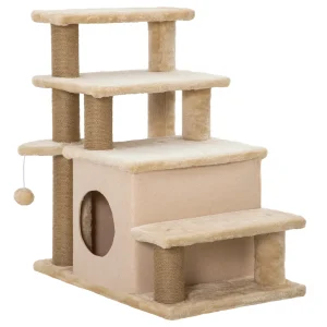 Cat Stairs Pet Steps for Couch Bed with Scratching Posts Condo Ball Toy - cat toy product photo