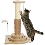 49cm 5 In 1 Cat Scratching Post With Sisal Post,Track Ball,Self Grooming - cat toy product photo